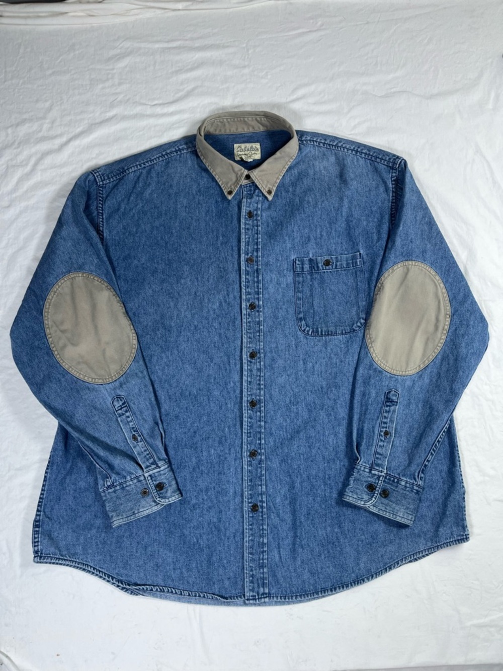 Cabela’s 2XL Jean Long Sleeve Button Down Elbow Patches